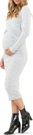 Ripe Heidi Nursing Knit Dress in Snow Marle at Nordstrom, Size X-Large