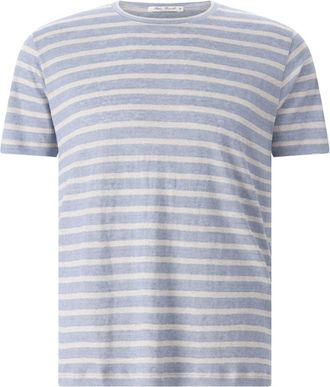 Stefan Brandt Rondgebreide kleding - Heren - Ronde hals truien - Blauw - L - Linnen - Truien & Vesten