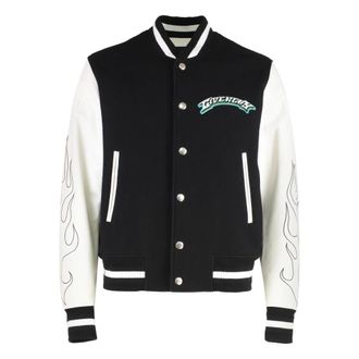 Givenchy Jassen, Heren, Zwart, 3Xl, Wol, Wollen bomberjack met leer