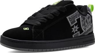 DC Court Graffik Mens Skate Shoes Black/Grey/Green : 10.5 D - Medium, Leather