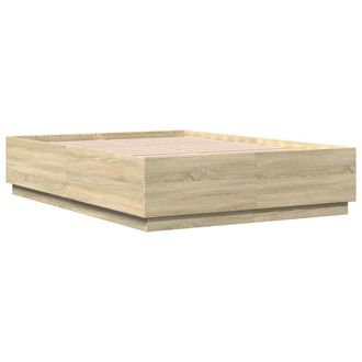 vidaXL Vidaxl - Estructura Cama Con Luces Led Madera Roble Sonoma 140x200 Cm