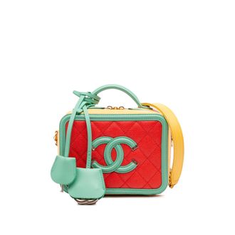 Chanel Pre-owned Womens Quilted Crossbody Bag - Red Leather - One Size