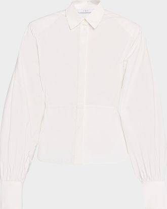 Iro Janine Button-Front Cotton Poplin Shirt