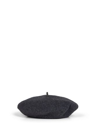 Brunello Cucinelli Womens Wool Beret Grey Hat