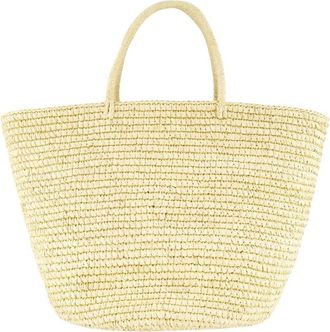 Sensi Studio Handgeweven Straw Maxi Tote Tas - Dames - Shoppers - Geel - ONE Size - Tassen