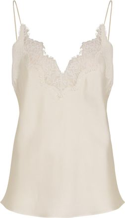 R&oacute;he Lace-trim Silk Camisole top - Cream - 34 (UK6 / XS)