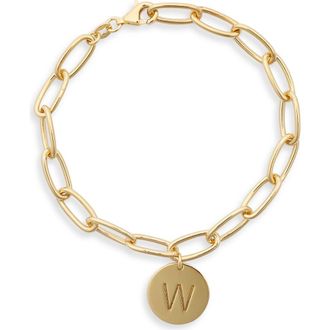 Meshmerise Initial Disc Charm Bracelet in Yellow-W at Nordstrom Rack