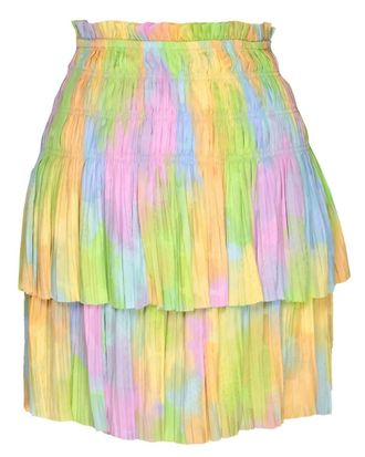 Current Air Womens Cotton Candy Pleated Mini Skirt In Multicolor