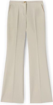 Motivi Flared broek van keperstof - Dames - Wijde Broeken - Wit - S - Leer - Broeken