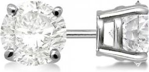 Allurez 0.50ct. 4-Prong Basket Lab Diamond Stud Earrings 14kt White Gold (F-G, VS1)