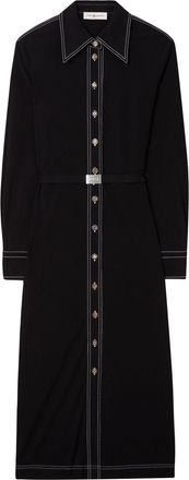 Tory Burch jersey knit polo dress - women - Rayon/Viscose - 4 - Black