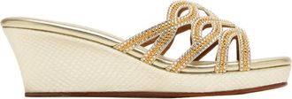 Nicoli 70 mm Tina verfraaide sandalen met sleehak - Goud