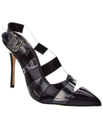 Manolo Blahnik Lixra 100 Vinyl & Patent Pump