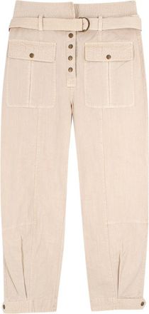 Ulla Johnson Beige Oliver High Rise Belted Trousers Size M