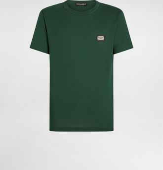 Dolce & Gabbana T-shirt M/corta Giro - Man T-shirts And Polos Green Cotton 46