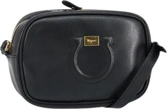 Ferragamo Pre-owned Cross Body Bags, female, Black, Size: ONE SIZE Pre-owned Leather Cross Body Bag