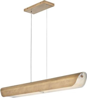 Elstead Lighting L&aacute;mpara colgante lineal LED, Lat&oacute;n Heritage