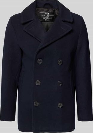 Superdry Zweireiher mit Reverskragen und Eingrifftaschen in Dunkelblau, Gr&ouml;&szlig;e XXXL