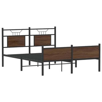 Berkfield Home Durable Bed Frame without Mattress Brown Oak 140x190 cm Engineere
