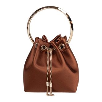 Jimmy Choo London Dames, Tassen, Bruin, Maat: ONE Size Satijn