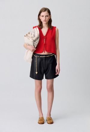 Claudie Pierlot Cardigan en crochet sans manches