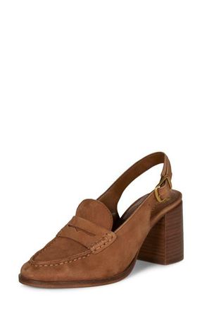 Vince Camuto Grinie Slingback Penny Loafer Pump in Burnt Sugar at Nordstrom, Size 6.5