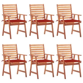 vidaXL Sillas Comedor De Jard&iacute;n Y Cojines 6 Uds Madera Maciza Acacia Vidaxl