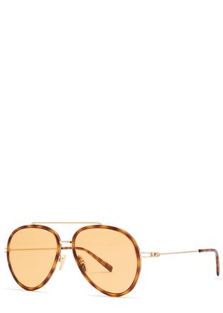 Gucci Aviator-style Sunglasses - Brown Havana - One Size