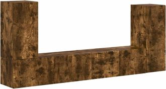 vidaXL Conjunto De Mueble De Tv 4 Uds. Roble Ahumado Vidaxl