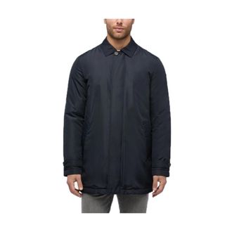 Geox Avery Coat - Heren - Mantel - Blauw - XL - Polyester - Jassen