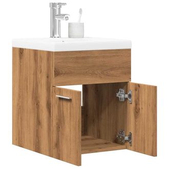 Berkfield Home 2 Piece Bathroom Furniture Set Artisan Oak Engineered Wood in Brown