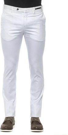 Pantaloni Torino Super Slim Herenbroek met Knoop- en Ritssluiting - Heren - Chinos - Wit - 2XL - Broeken