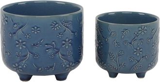 Flora Bunda 6.5In Led Clouds Ceramic Lantern With Leather Handle