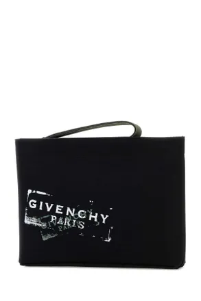 Givenchy Mens Black Canvas Clutch