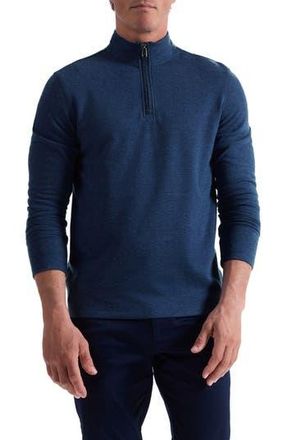 Bugatchi Houndstooth Patern Quarter Zip Top in Navy at Nordstrom Rack, Size Xx-Large