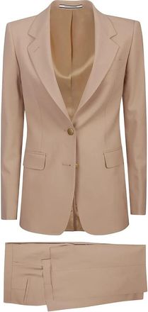 Tagliatore Single-Breasted Suit - Dames - Business pakken - Beige - XS - Tweed - Kostuums