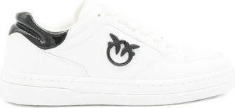Pinko Leren sneakers met logoplakkaat - Wit