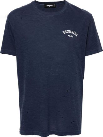 Dsquared2 Navy Blue Logo Print T-Shirt