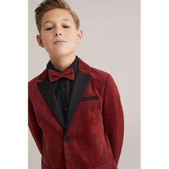 WE Fashion ribfluwelen vlinderdas rood