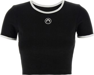 Marine Serre Moon Top Bianco/Nero-Donna