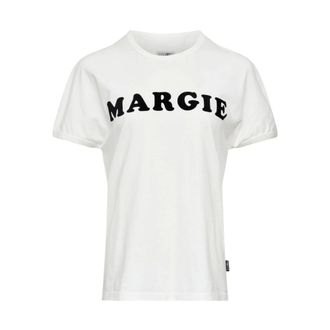 Maison Margiela T-Shirts, female, White, Size: L Logo Cotton T-Shirt