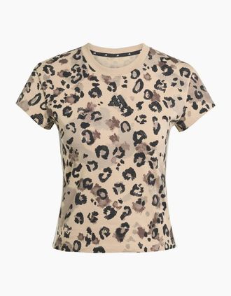 adidas Womens All Over Print Crew Neck Short Sleeve Jersey T-Shirt - Multi - Size: 14