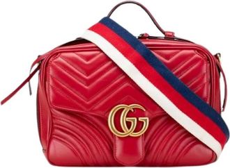 Gucci Pre-owned Handbags, female, Red, Size: ONE SIZE Pre-owned Vintage Canvas Handbag