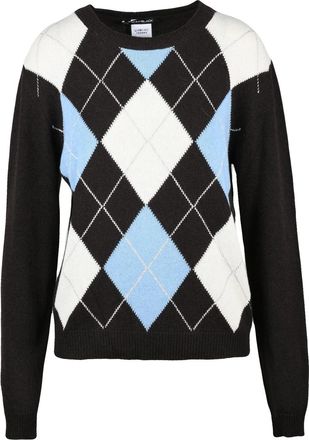 Pennyblack Brown Crewneck Pullover with Classic Argyle Pattern