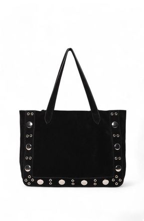 Walter Baker Flynn Studded Tote in Black Suede at Nordstrom