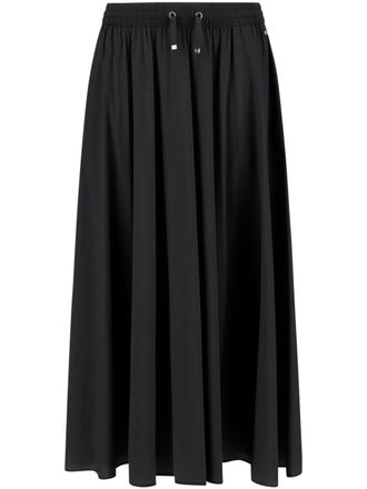 Herno Flowing Black Skirt with Gathered Waistband