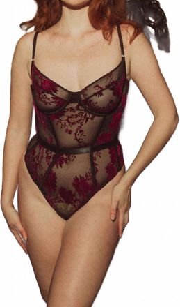Kilo Brava Burnout Underwire Bodysuit In Berry