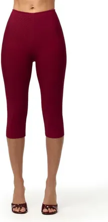 Naked Wardrobe Knit Capri Leggings in Sangria at Nordstrom, Size X-Large