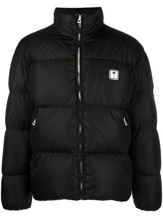 Palm Angels logo-print puffer jacket - Black