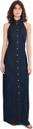 7 For All Mankind Halter Long Shirt Dress Womens Dress Blossom : MD (US 8-10), Cotton/Linen